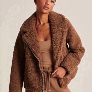 Abercrombie & Fitch Cozy Brown Teddy Jacket